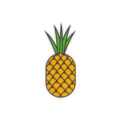 Pineapple vector icon. Pineapple fruit vector. Summer fruit 