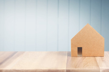 Wooden House Model on wooden there space