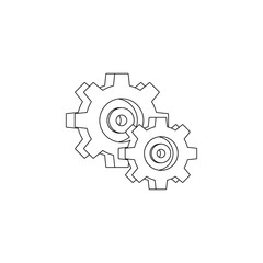 gears production icon. Element of production for mobile concept and web apps icon. Outline, thin line icon for website design and development, app development