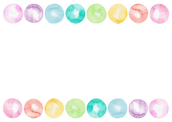 水彩イラスト　カラフルフレーム