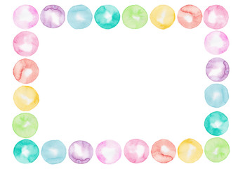 水彩イラスト　カラフルフレーム