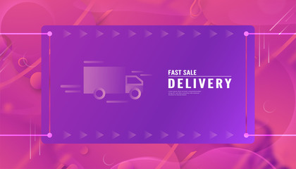 Delivery template for web banner, business presentation, advertisement, gaming. Modern abstract gradient background in liquid and fluid style. Trend design of the world.