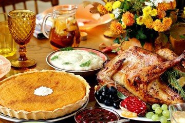 Thanksgiving Day. the traditional dishes for Thanksgiving.