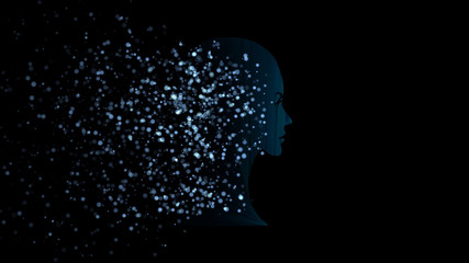 3d rendering of intelligence (AI) Science Futuristic Design,Progress of Digital Technology with AI