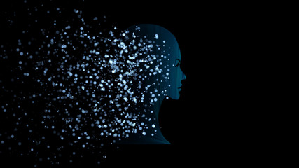 3d rendering of intelligence (AI) Science Futuristic Design,Progress of Digital Technology with AI