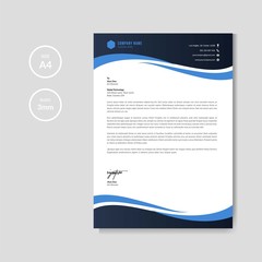 Professional blue letterhead graphic template