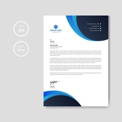 Professional blue letterhead graphic template
