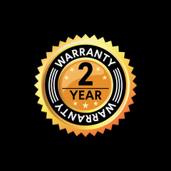 2 Year Seal Sticker Vector Badge Guarantee Warranty Label