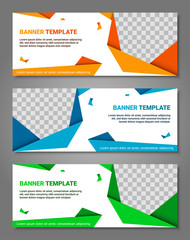 Fototapeta premium Abstract corporate business banner template set, vector illustration