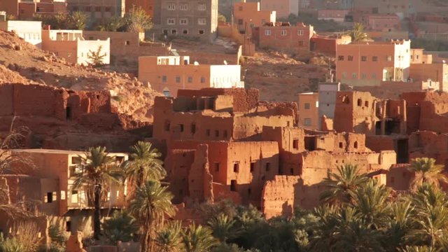Todra gorge Moroccan style kasbah housing in desert