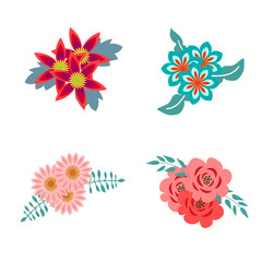 Decorative flowers set