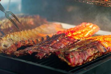 Barbecue Ribs on a Grill
