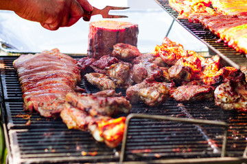 Barbecue Meat on a Grill