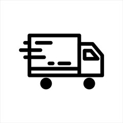 Fototapeta premium Fast delivery car Icon with flat line style icon for web site design, logo, app, UI isolated on white background