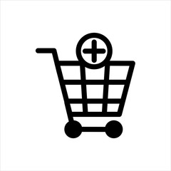 Cart Icon with flat line style icon for web site design, logo, app, UI isolated on white background