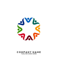 Creative people logo design template