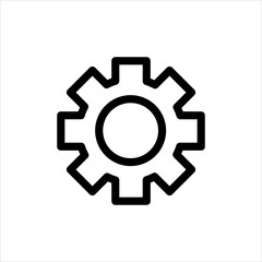 Gear setting Icon with flat line style icon for web site design, logo, app, UI isolated on white background