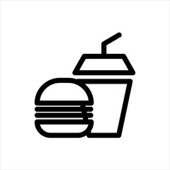 Food Icon with flat line style icon for web site design, logo, app, UI isolated on white background
