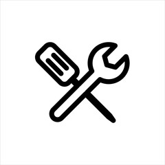 Tools Icon with flat line style icon for web site design, logo, app, UI isolated on white background