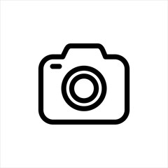 Camera Icon with flat line style icon for web site design, logo, app, UI isolated on white background