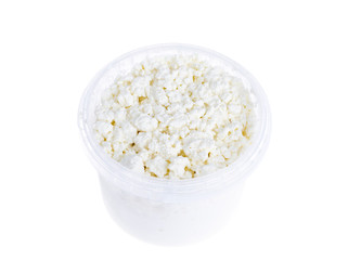 Homemade cottage cheese, dairy products. Studio Photo