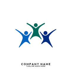 Creative people logo design template