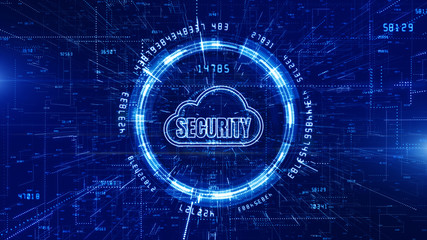 Technology Network and Data Connection, Secure Data Network Digital Cloud Computing, Cyber Security Concept