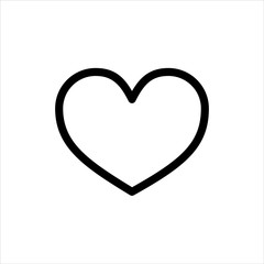 Favorite or love heart icon with flat line style icon for web site design, logo, app, UI isolated on white background