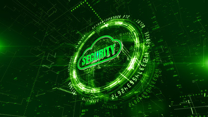 Technology Network and Data Connection, Secure Data Network Digital Cloud Computing, Cyber Security Concept