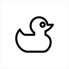 Duck bath toy Icon with flat line style icon for web site design, logo, app, UI isolated on white background