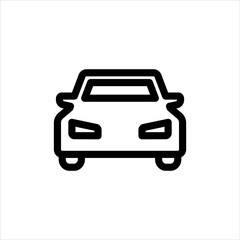 Plakat Car Icon with flat line style icon for web site design, logo, app, UI isolated on white background