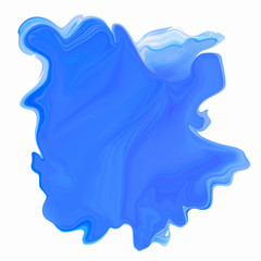 abstract blue ink splash on white background