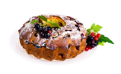 Homemade baking. Cupcake with fresh berries. Photo