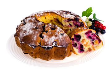 Homemade baking. Cupcake with fresh berries. Photo