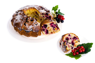 Homemade baking. Cupcake with fresh berries. Photo