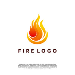 Fire Flame Logo design vector template. Abstract 3D Elegant Fire element Logo