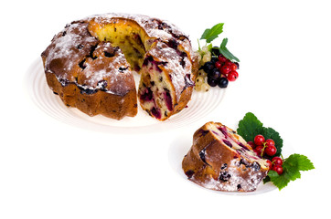 Fototapeta na wymiar Homemade baking. Cupcake with fresh berries. Photo