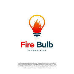 Fire Bulb Logo designs concept vector, Spirit Idea logo template