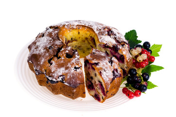 Fototapeta na wymiar Homemade baking. Cupcake with fresh berries. Photo