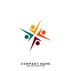 Creative people logo design template