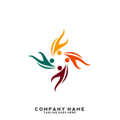 Creative people logo design template