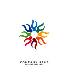 Creative people logo design template