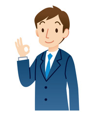 オーケーサインするビジネスマン