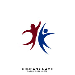 Creative people logo design template
