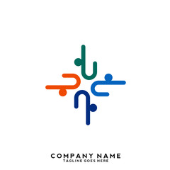 Creative people logo design template