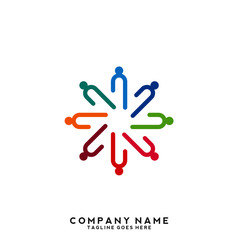 Creative people logo design template