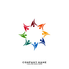 Creative people logo design template