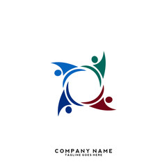 Creative people logo design template