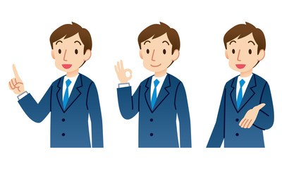 ビジネスマン　表情ポーズ　セット