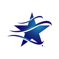 Fototapeta premium abstract shooting star logo vector icon decorative and creative five pentagonal stars concept illustration